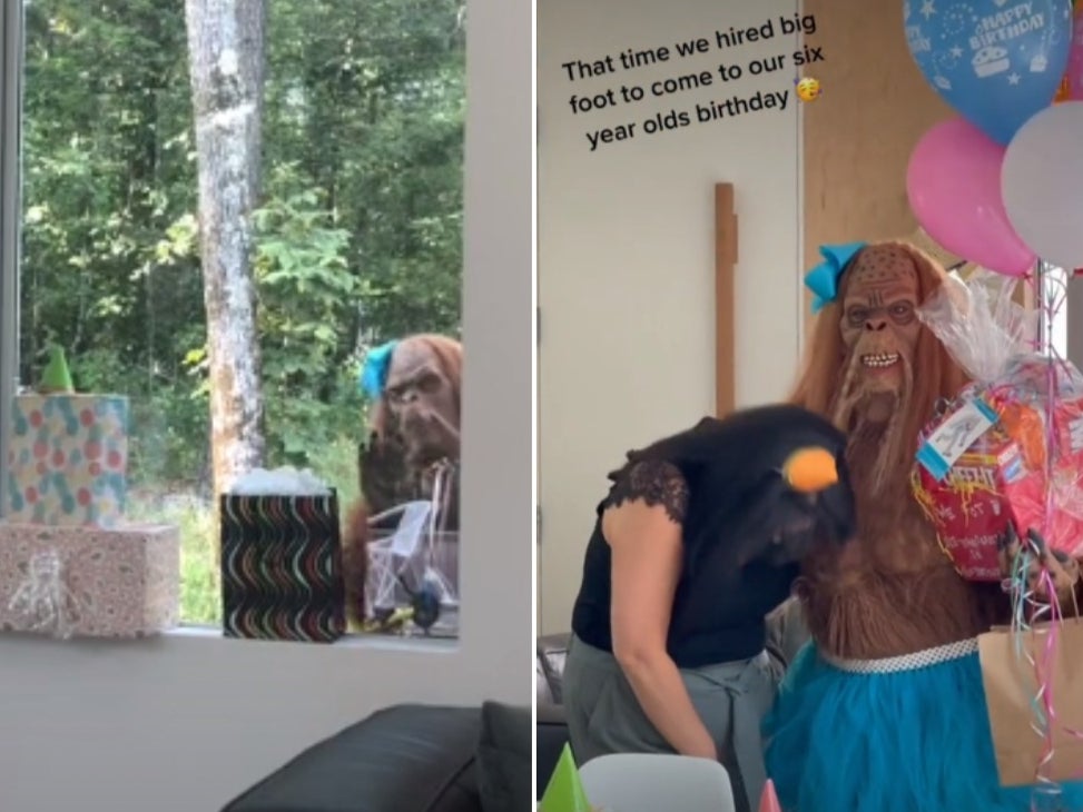 Mother Invites Hairy Bigfoot Monster As Surprise For Daughter S 6th Birthday Party But It Majorly Backfires Indy100
