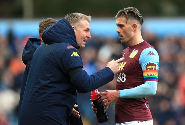 Dean Smith (left) feels Aston Villa’s squad is stronger after the sale of Jack Grealish (Mike Egerton/PA)