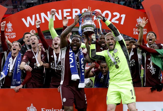 Brendan Rodgers insists Leicester are looking to progress again in 2021/22 and not bask in the glory of last season’s FA Cup heroics (Kirsty Wigglesworth/PA)