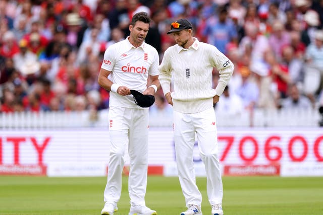Joe Root (right) and James Anderson shone for England (Zac Goodwin/PA)