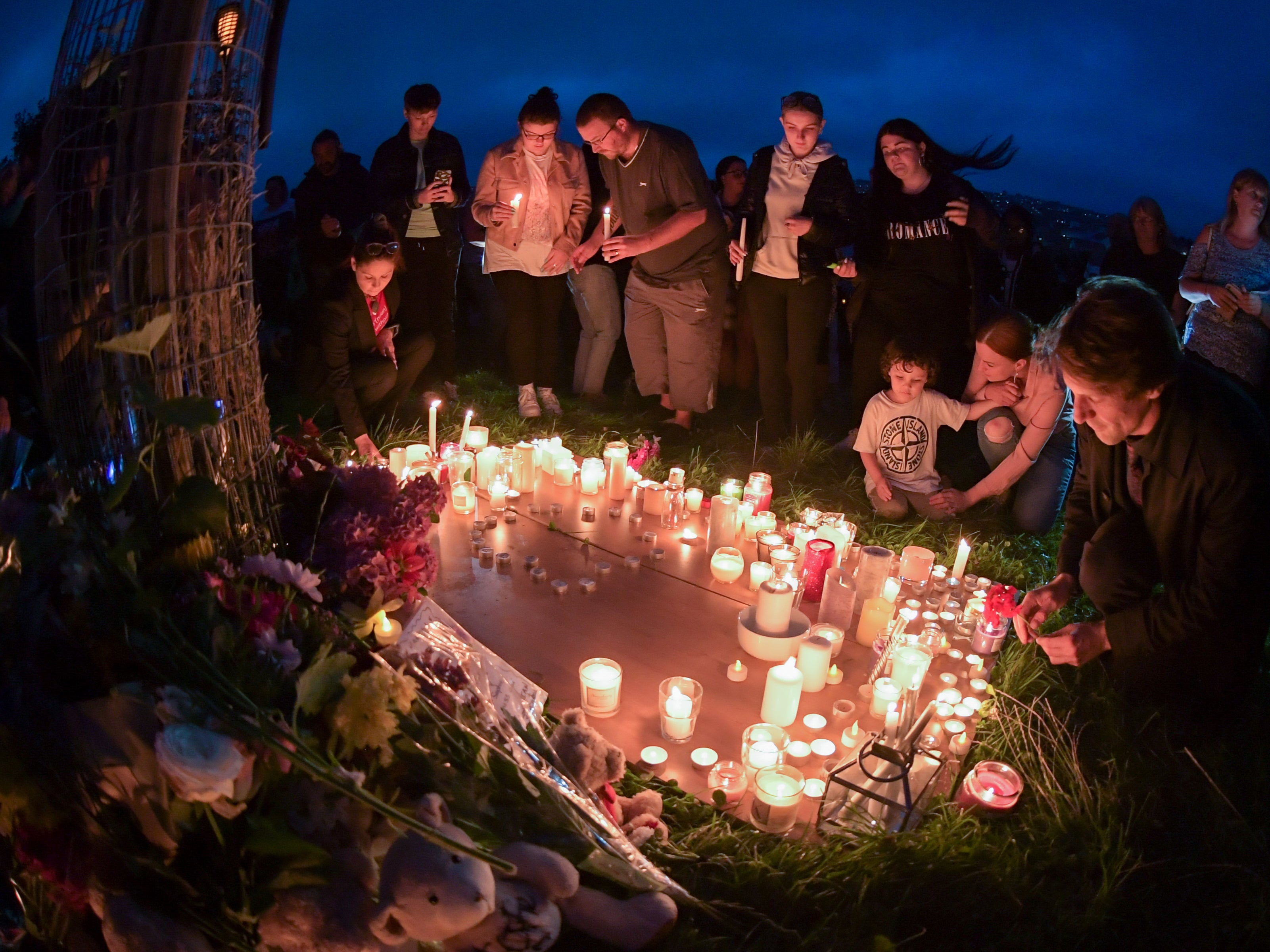 A vigil in Plymouth on Friday night for the victims