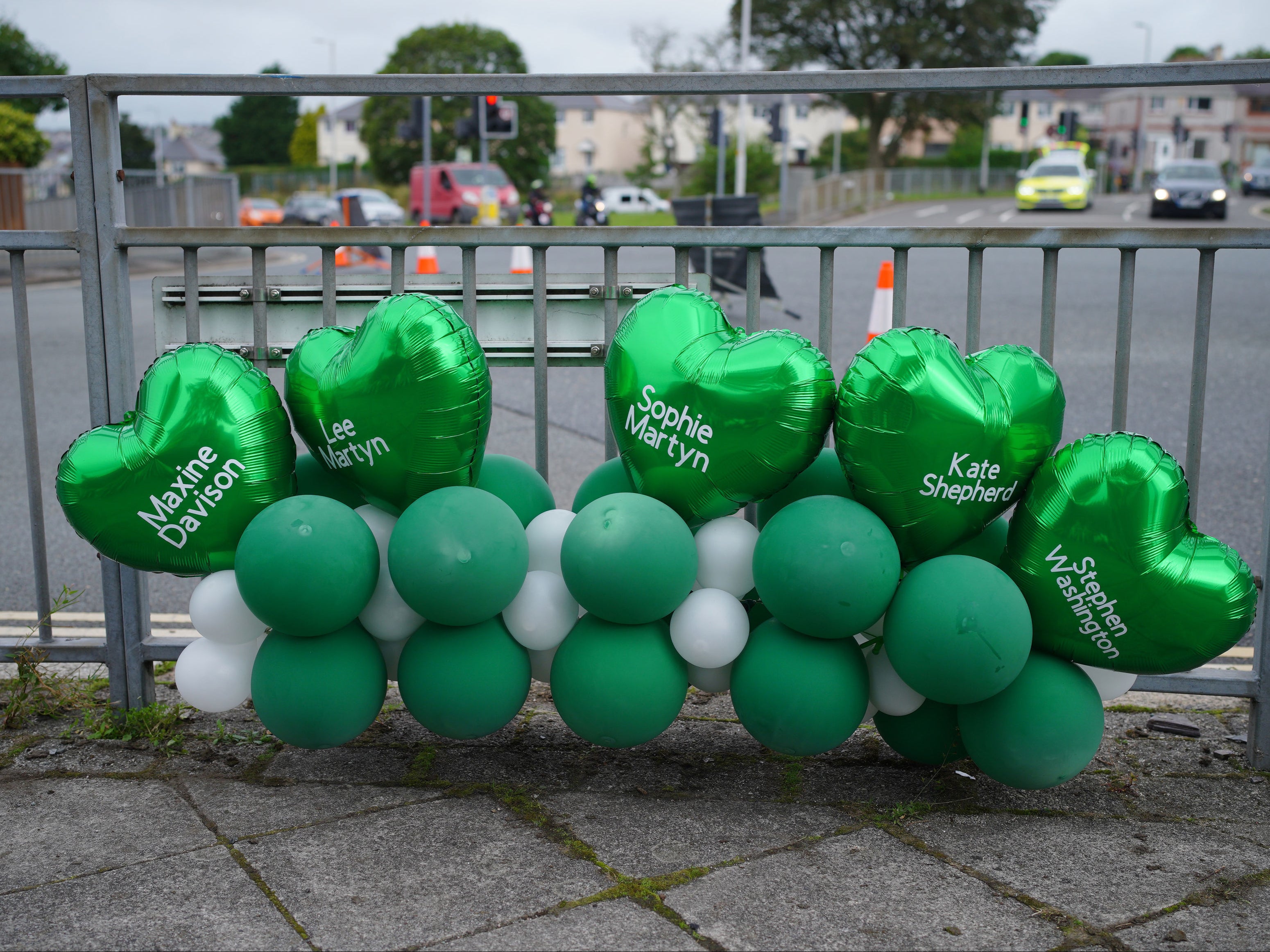 Tributes left in the Keyham area of Plymouth to victims of the attack