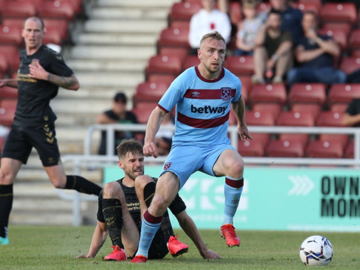 Jarrod Bowen in action during pre-season