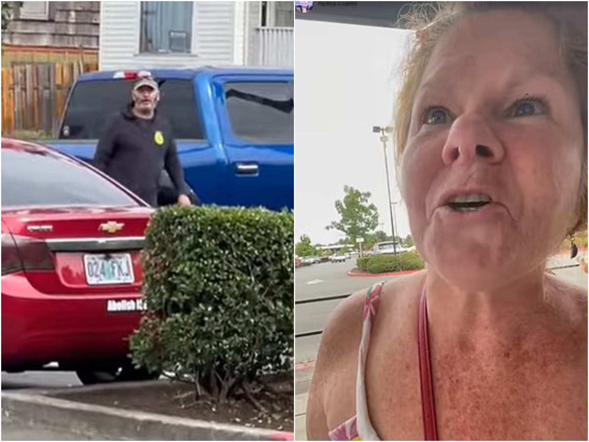 A 57-year-old woman has been arrested after “attacking” a driver with an “Abolish ICE” sticker on her car