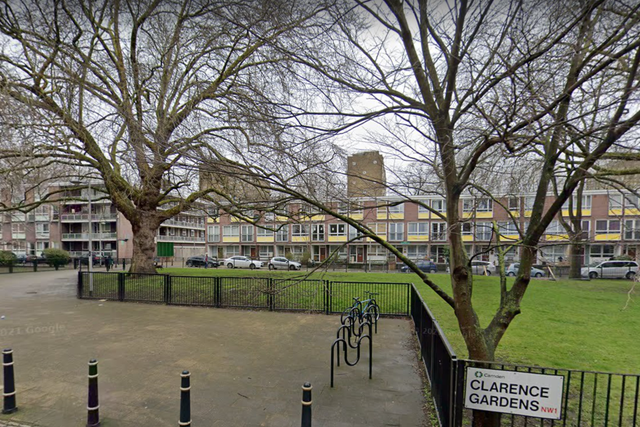 <p>Clarence Gardens in Camden. Police said the suspected shooting took place nearby</p>