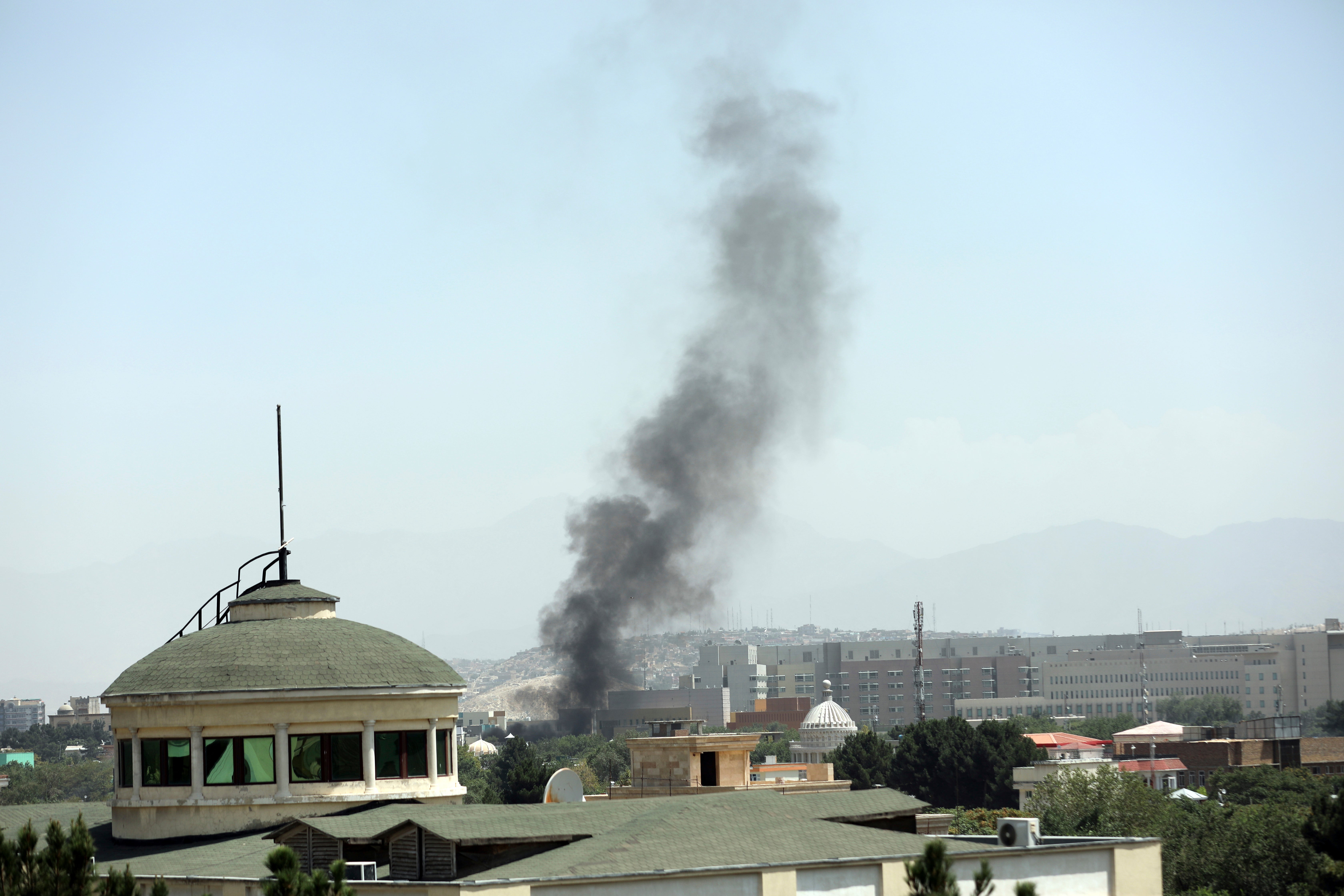 Wisps of smoke could be seen near the US embassy’s roof on Sunday as diplomats urgently destroyed sensitive documents, according to two American military officials