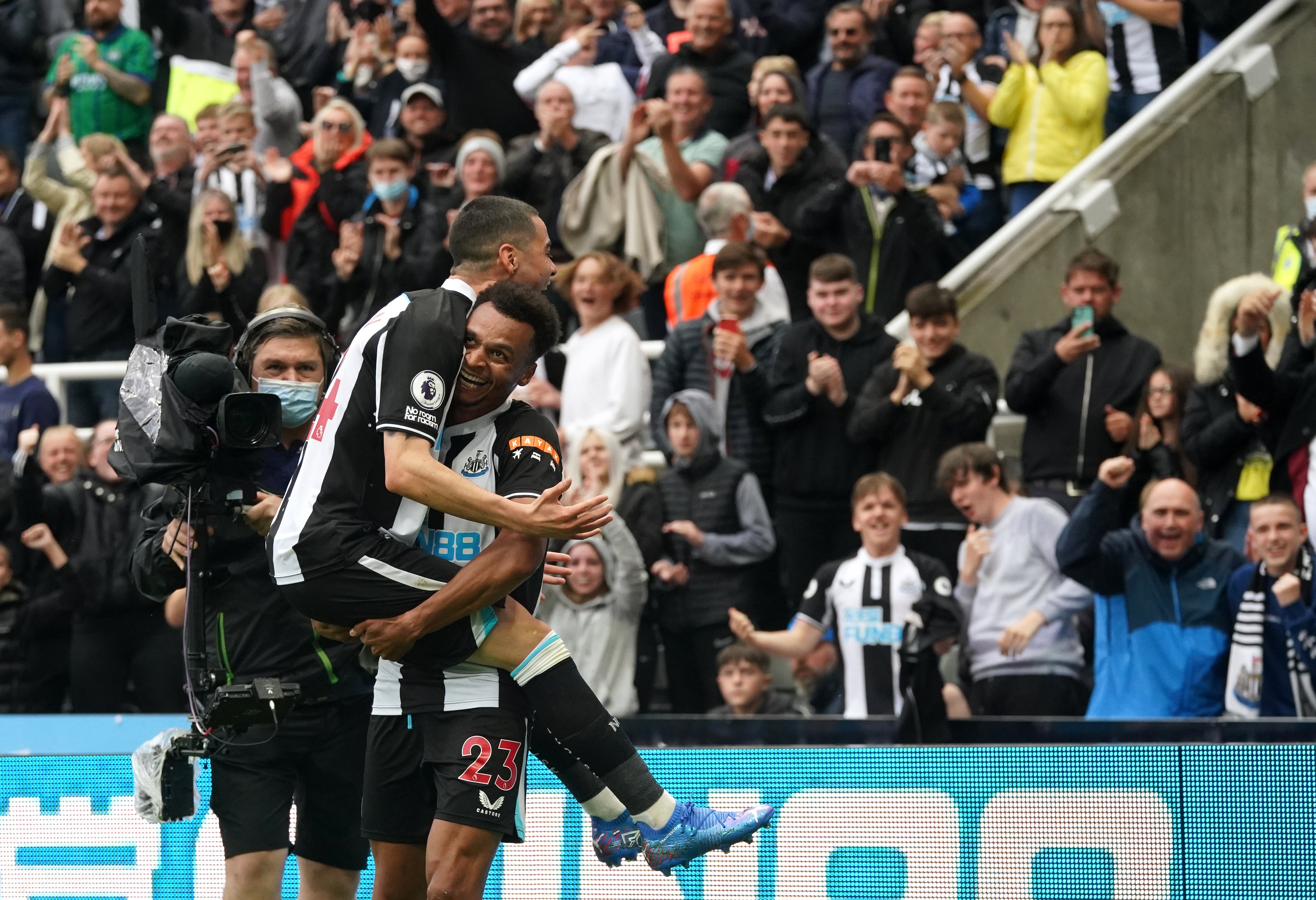 A loud St James’ Park celebrates Jacob Murphy’s goal (Owen Humphreys/PA)