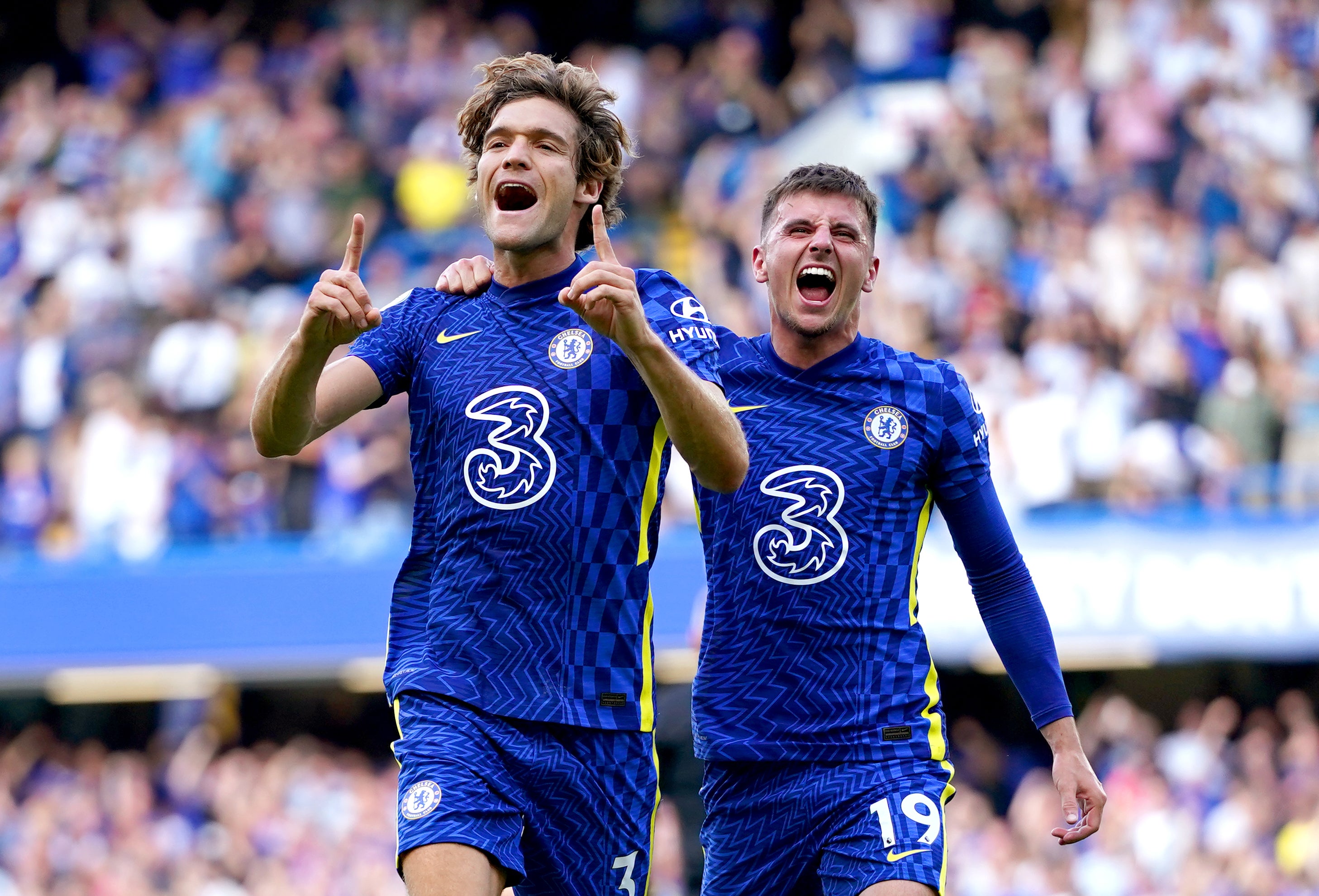 Marcos Alonso scored for Chelsea as they beat Crystal Palace (Tess Derry/PA)