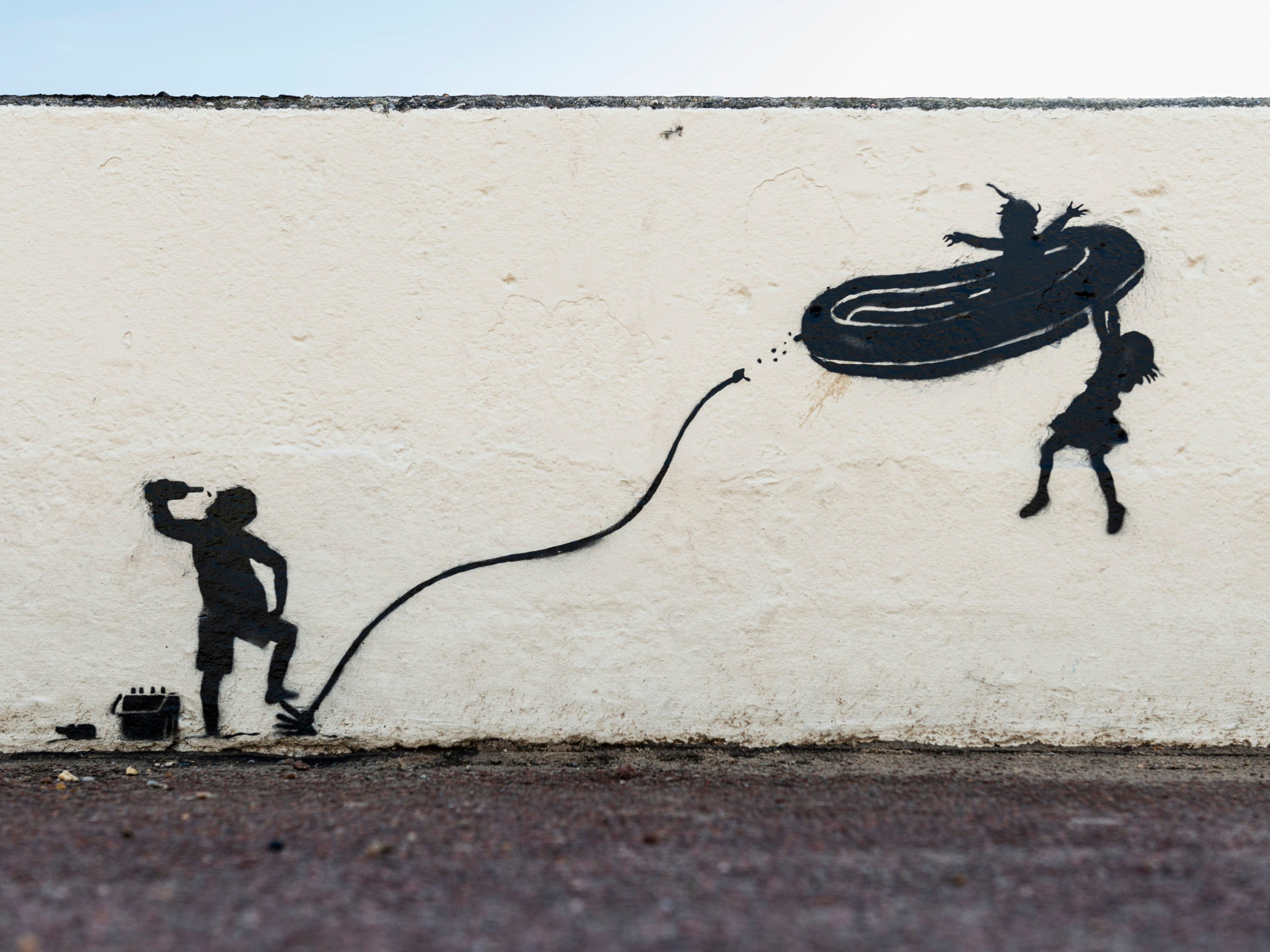 Banksy’s Norfolk mural which has now been covered up by the council