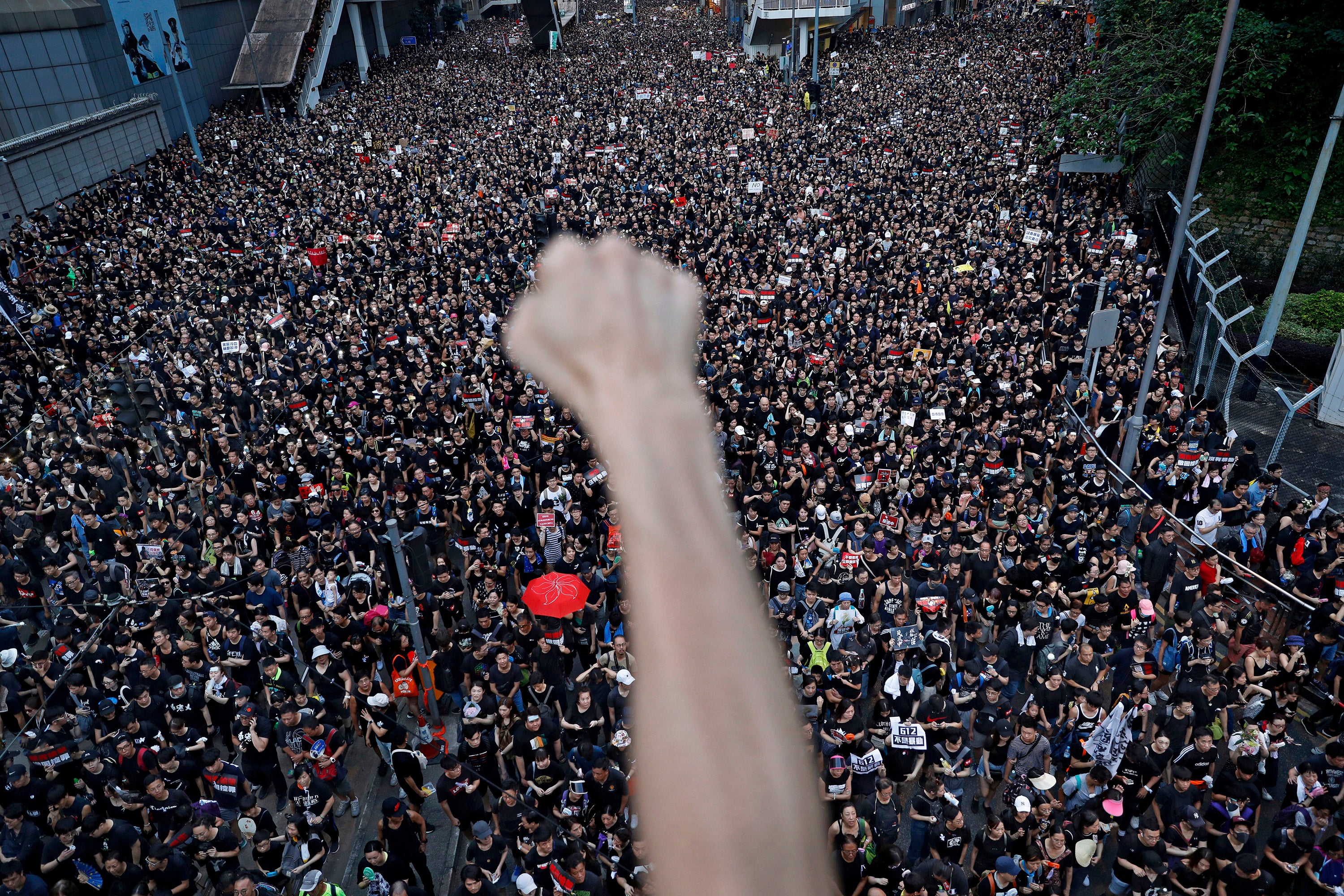 A 2019 protest against the extradition bill, organised by the Civil Human Right Front in Hong Kong