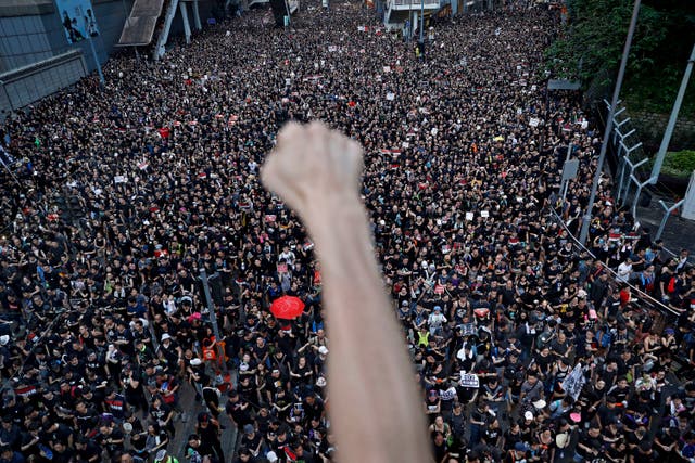 <p>A 2019 protest against the extradition bill,   organised by the Civil Human Right Front in Hong Kong</p>