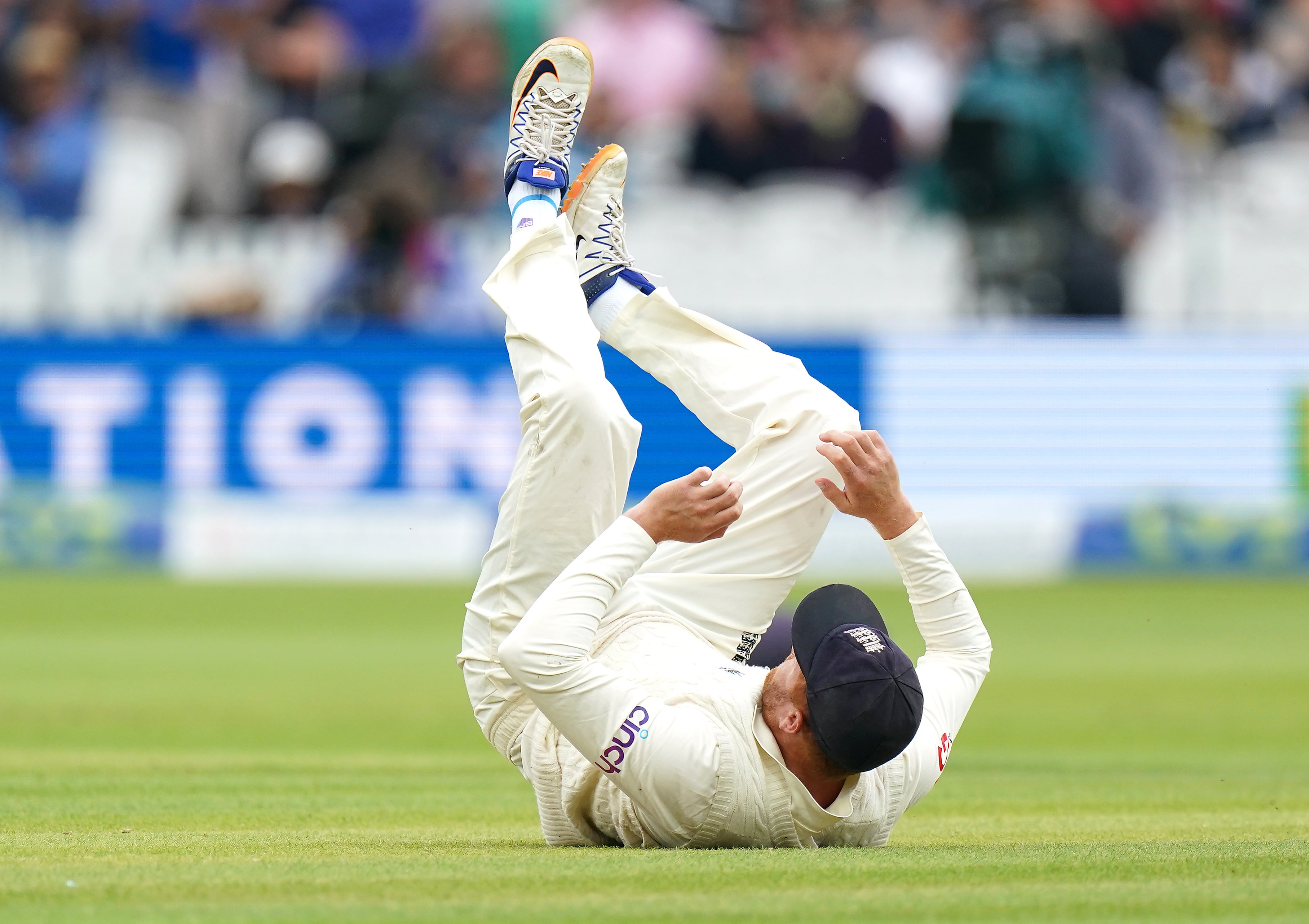 England’s Jonny Bairstow was unable to pull off a wonder catch at short-midwicket (Zac Goodwin/PA).