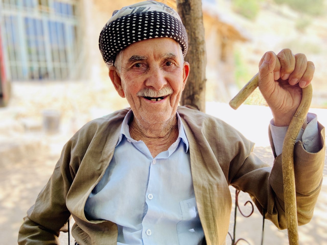 Sadiq Hassan, whose foot was blown off by a mine in 1991