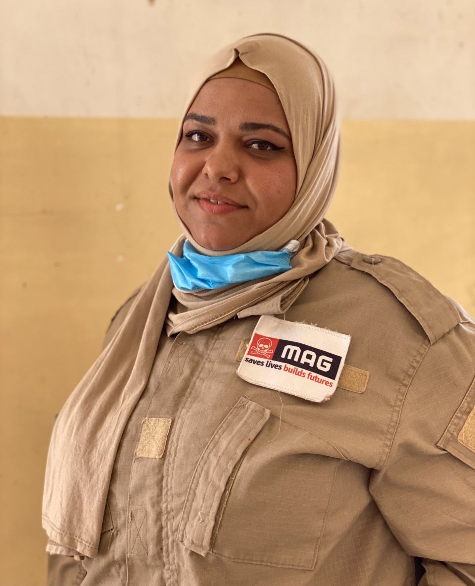 Shifaa, another member of the all-female demining team