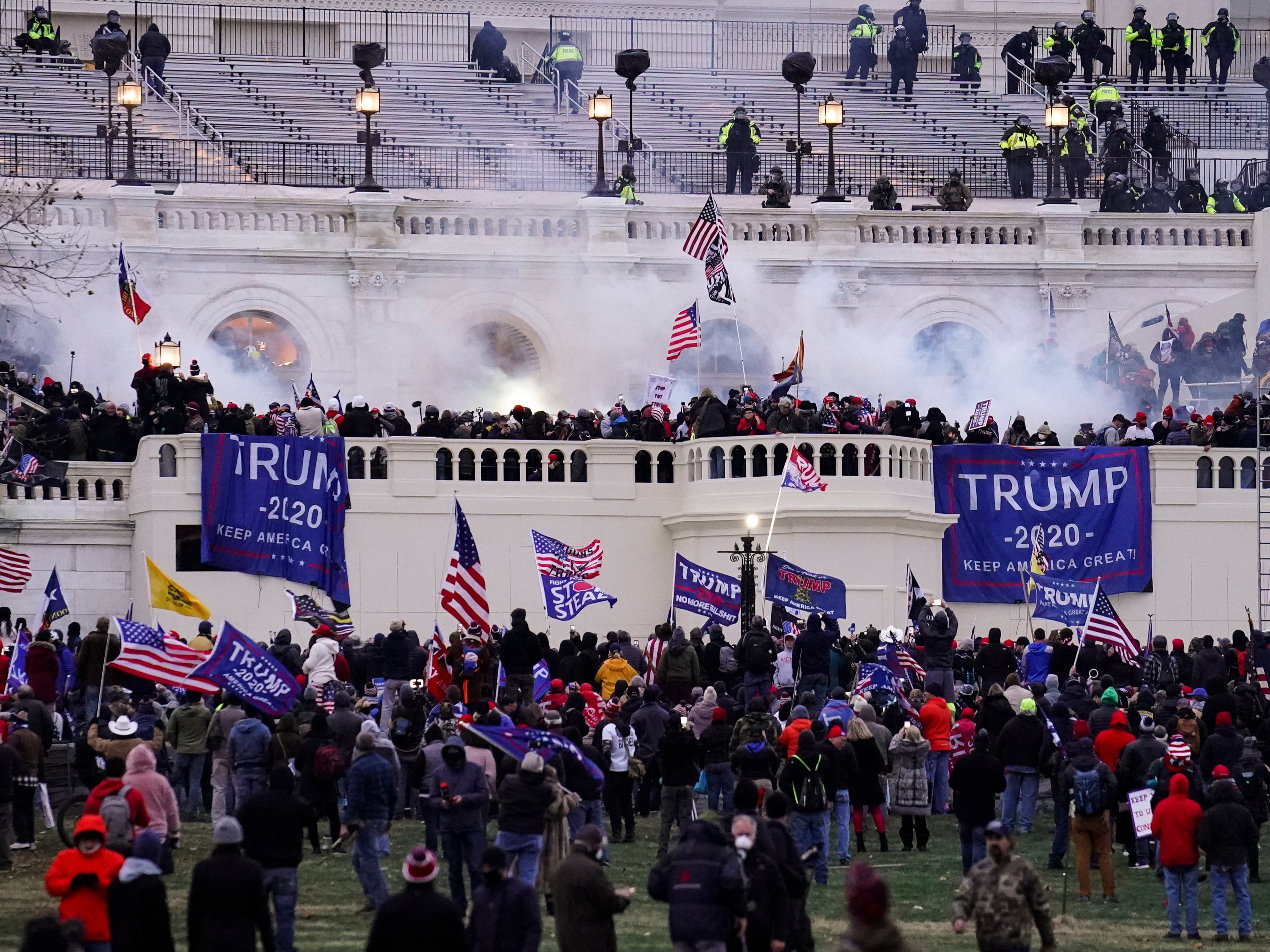 Rioters storm the US Capitol on 6 January 2021