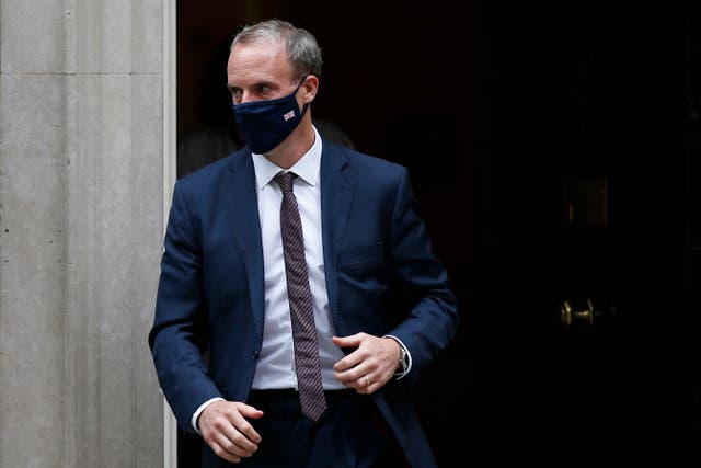 <p>‘Boris Johnson’s instinct, for now at least, will probably be to leave Dominic Raab (pictured) in place </p>