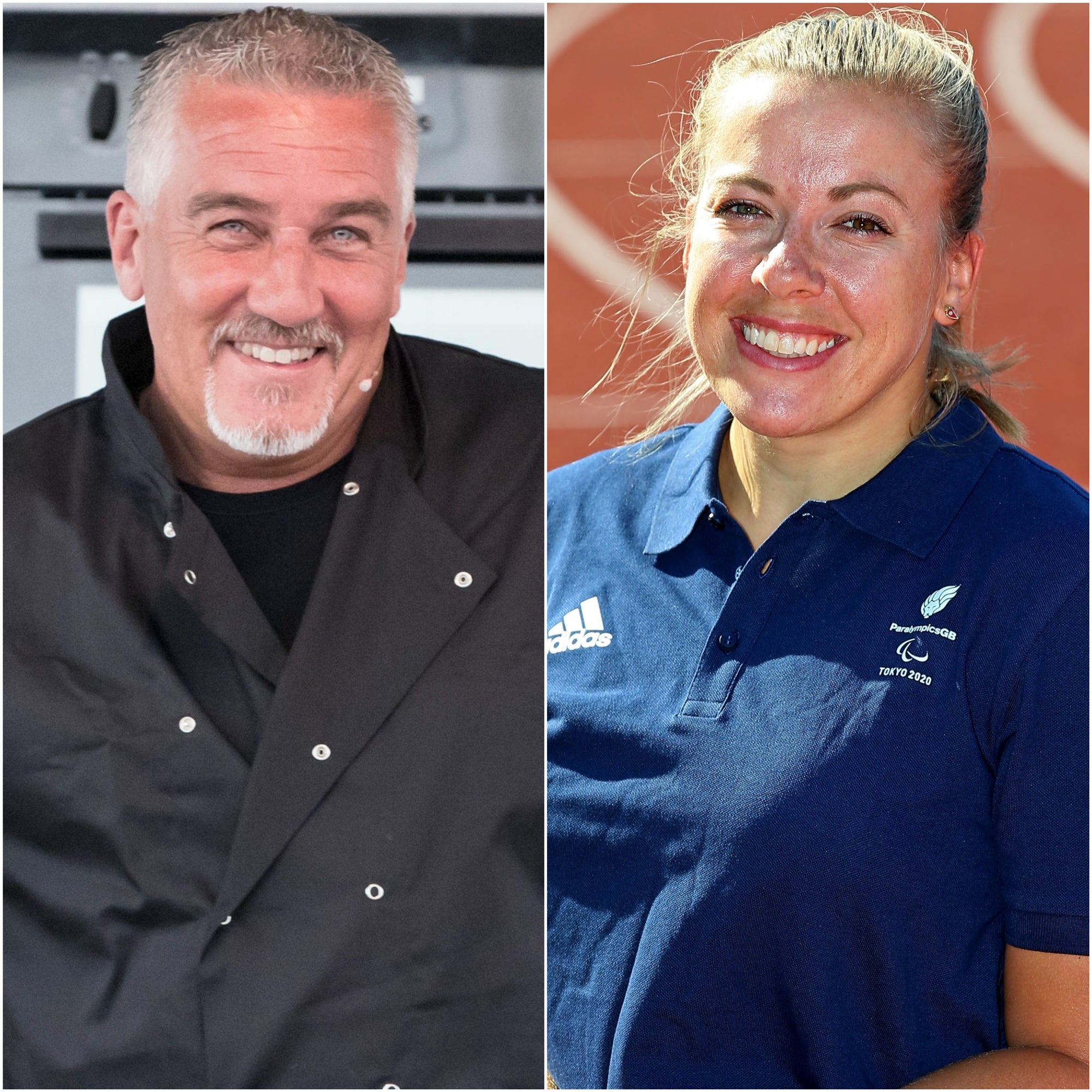 Hannah Cockroft, right, appeared alongside Paul Hollywood on The Great British Bake Off (PA)