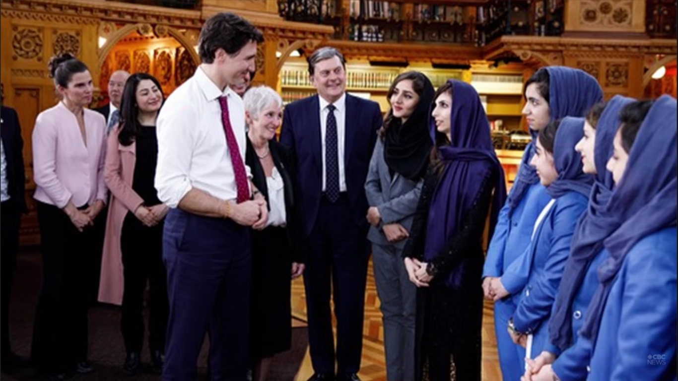 File: The ‘Afghan dreamers’ team from Afghanistan met Canadian prime minister Justin Trudeau in 2018