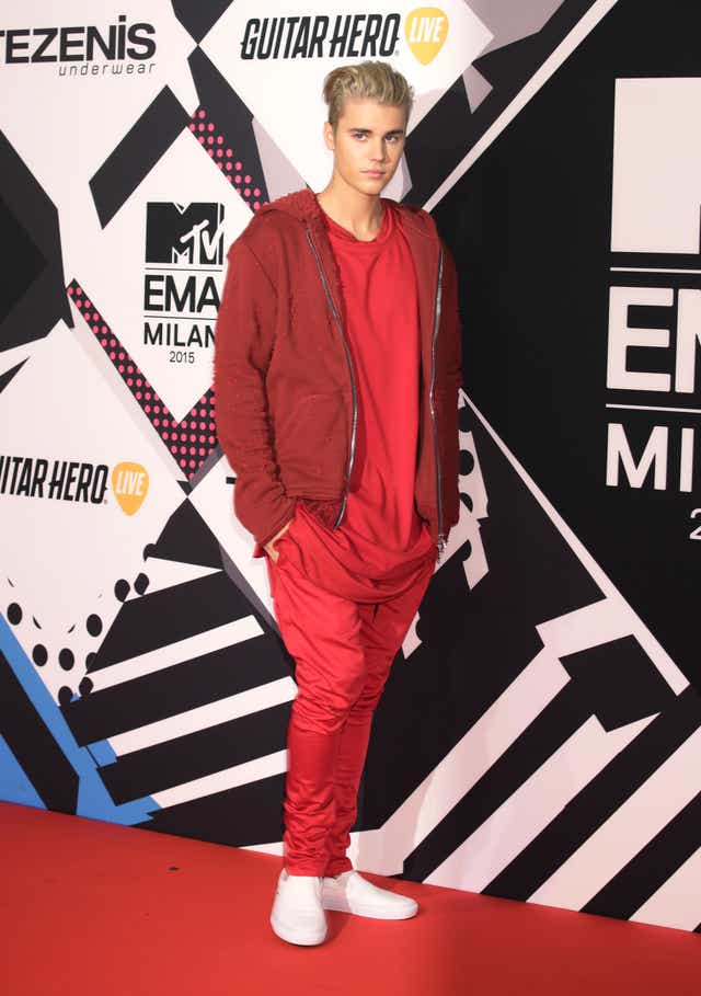 Justin Bieber attending the MTV European Music Awards (Yui Mok/PA)