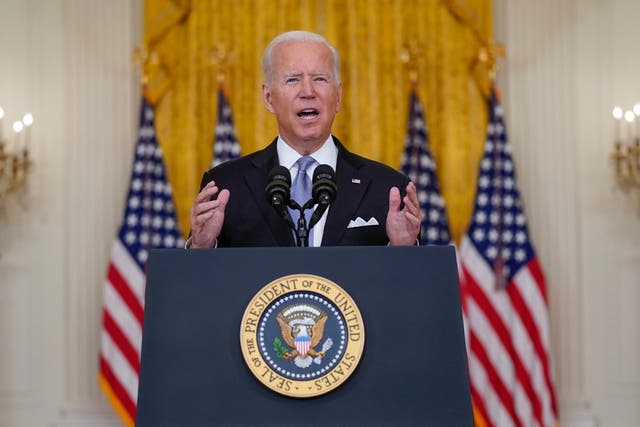 <p>Joe Biden speaking about Afghanistan from the White House </p>