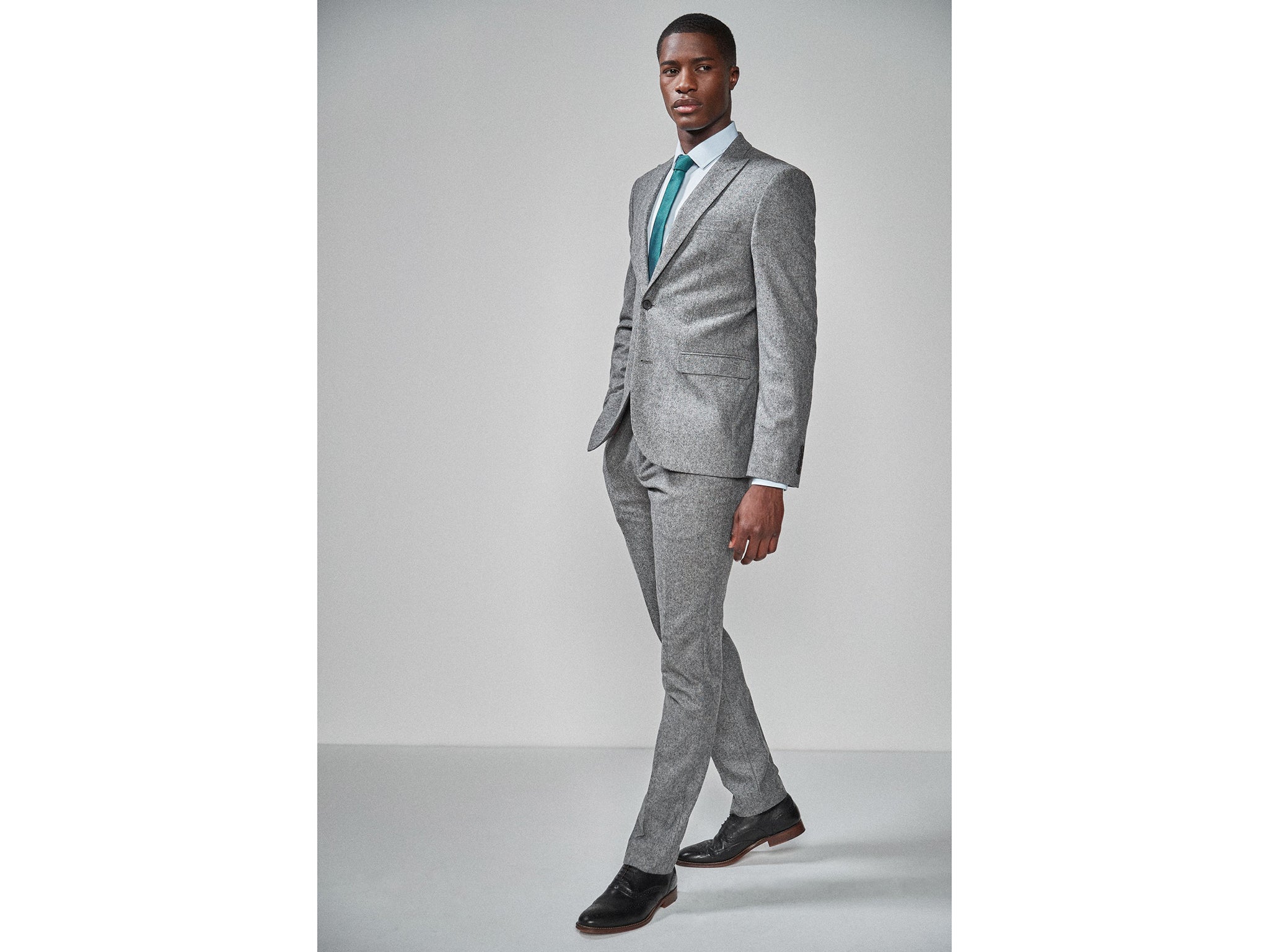 Paoloni Wool Suit in Steel Grey Mens Clothing Suits Two-piece suits Grey for Men 