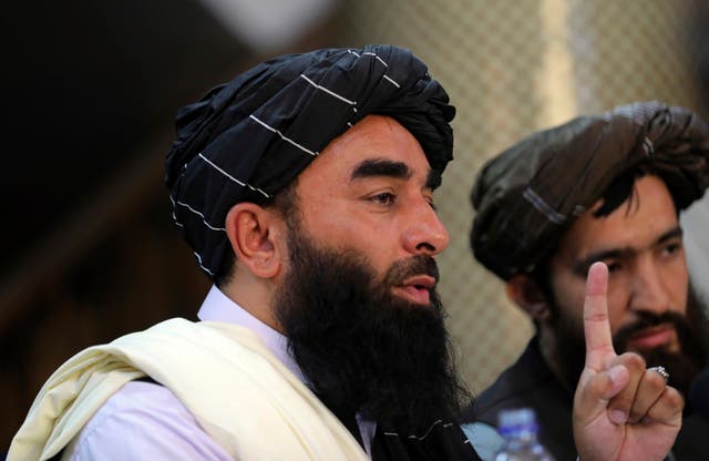<p>Taliban spokesperson Zabihullah Mujahid addressing his first news conference in Kabul on Tuesday </p>