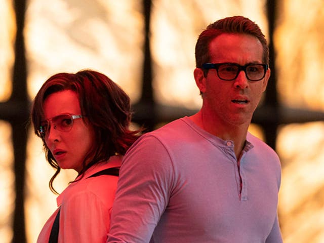 <p>Ryan Reynolds and Jodie Comer in ‘Free Guy'</p>