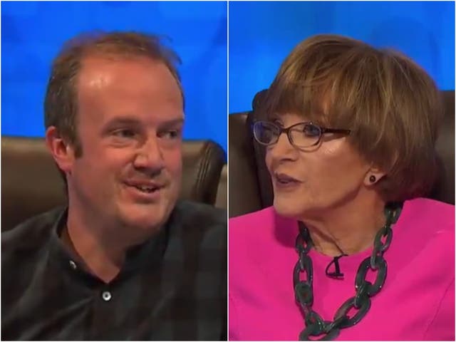 <p>The contestant in question and host Anne Robinson on Channel 4’s ‘Countdown'</p>
