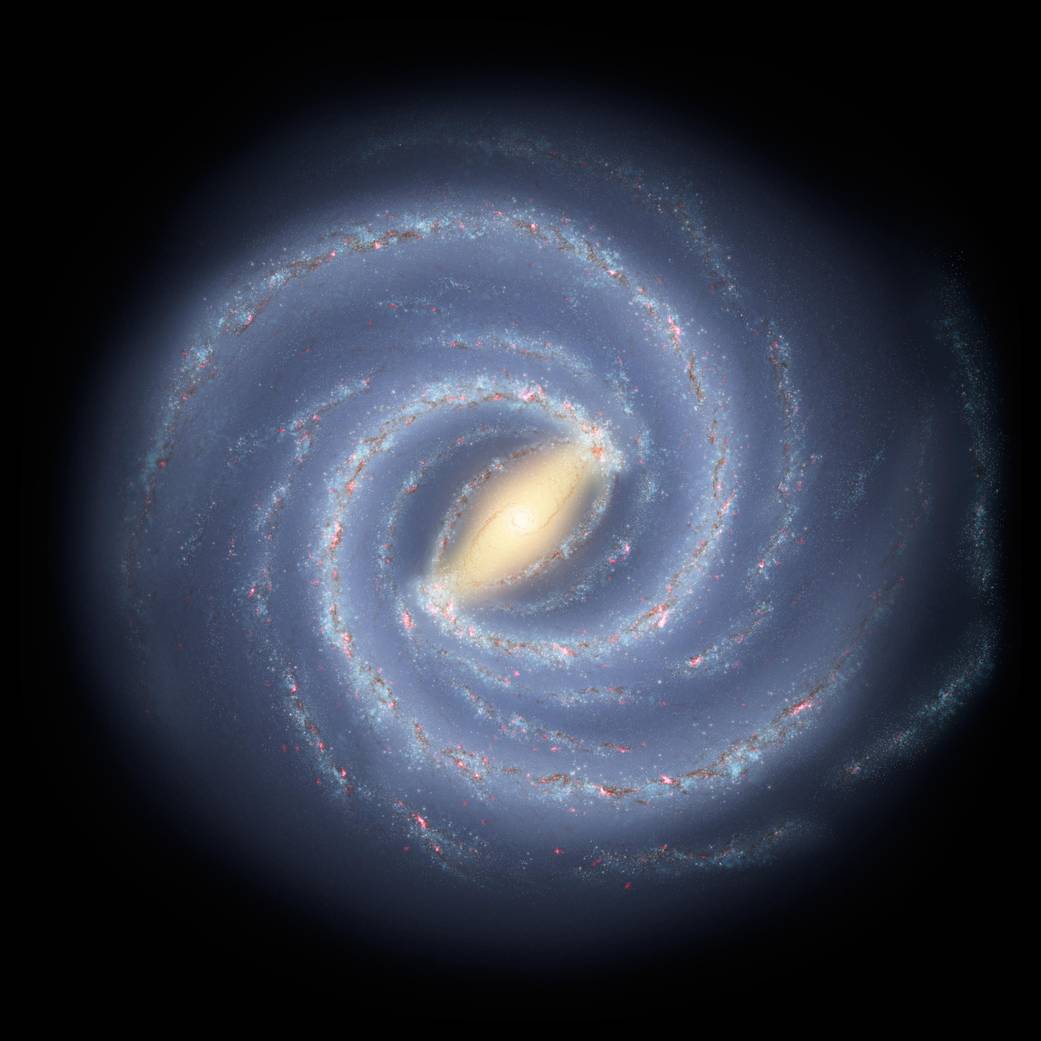 Artist’s concept illustrates the new view of the Milky Way with two major arms