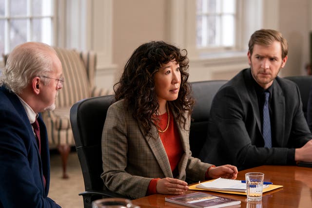 <p>David Morse, Sandra Oh and Cliff Chamberlain in Netflix’s ‘The Chair'</p>