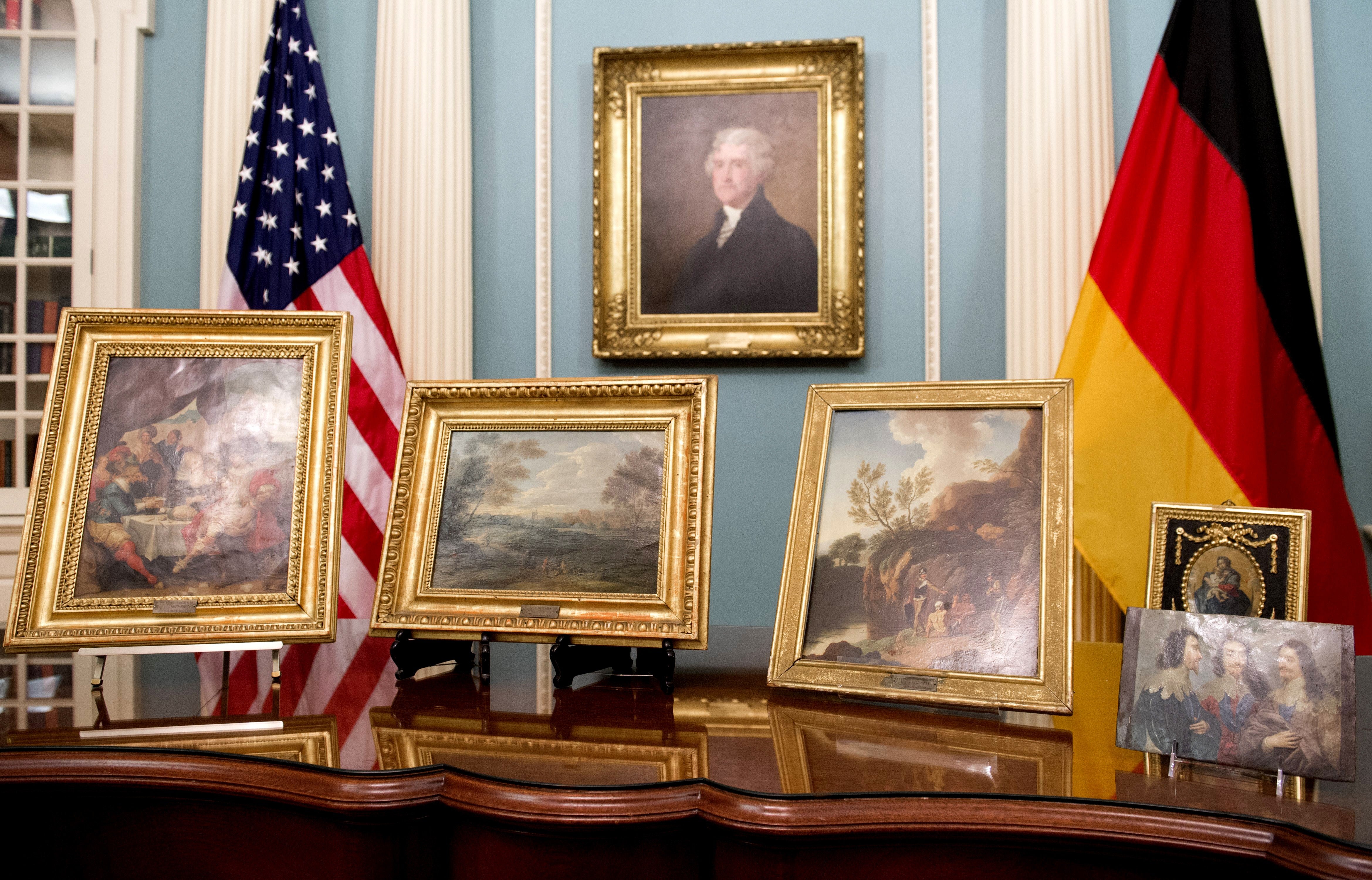 Five paintings that were returned to Germany in cooperation with the Monuments Men Foundation in 2015