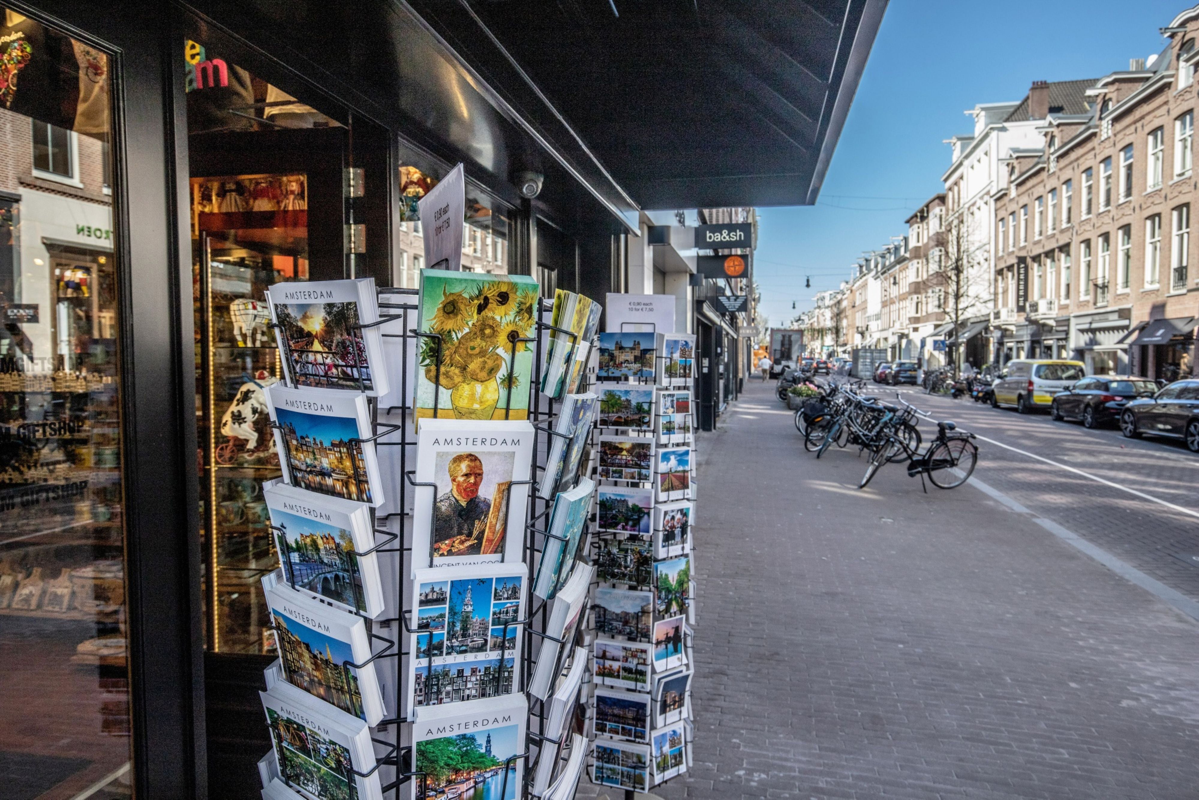 No tourists shop for postcards in Amsterdam