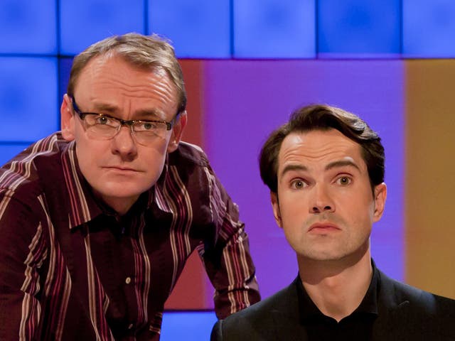 <p>Sean Lock and Jimmy Carr in ‘8 Out of 10 Cats'</p>