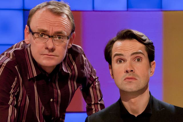 <p>Sean Lock and Jimmy Carr in ‘8 Out of 10 Cats'</p>