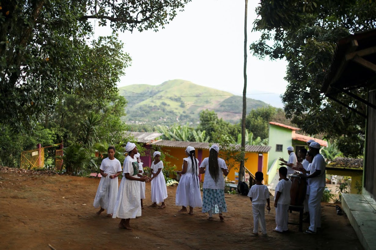 Felipe takes part in an Umbanda ceremony