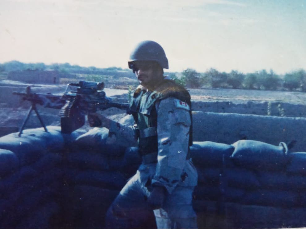 <p>Mohammad Nabi Wardak, when he served with the British army in Afghanistan</p>