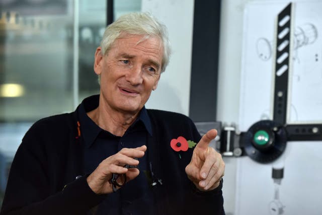 Sir James Dyson has called on the Government to lead workers back into offices in order to restore the ‘competitiveness’ of the UK’s firms (Jeff Overs/PA)