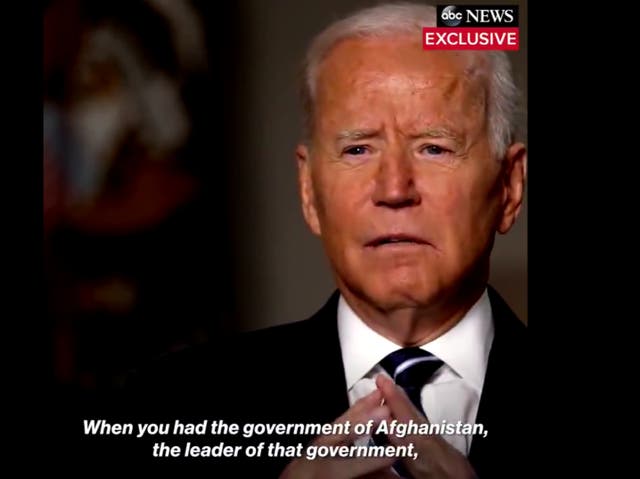 <p>US President Joe Biden in an interview with ABC News on Wednesday</p>