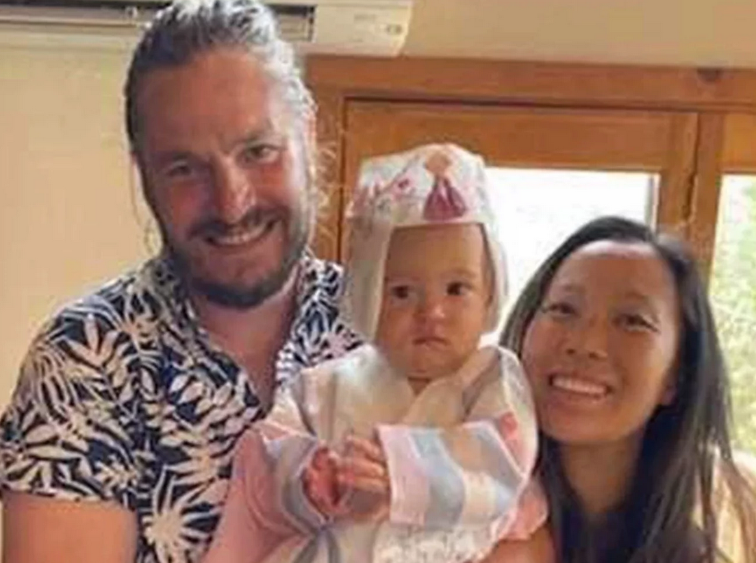 John Gerrish, his wife Ellen Chung, and their one-year-old daughter Miju
