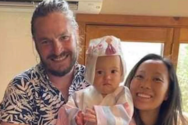<p>John Gerrish, his wife Ellen Chung, and their one-year-old daughter Miju</p>