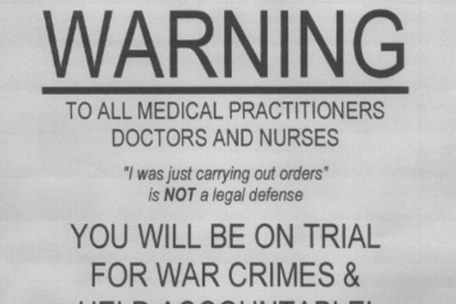 <p>One hate-mail leaflet that was hand-delivered to a GP practice in London recently </p>