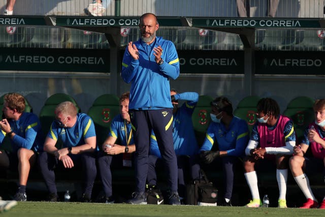 Tottenham boss Nuno Espirito Santo says the mood at the club will be affected by the loss to Pacos de Ferreira (Luis Vieira/AP)