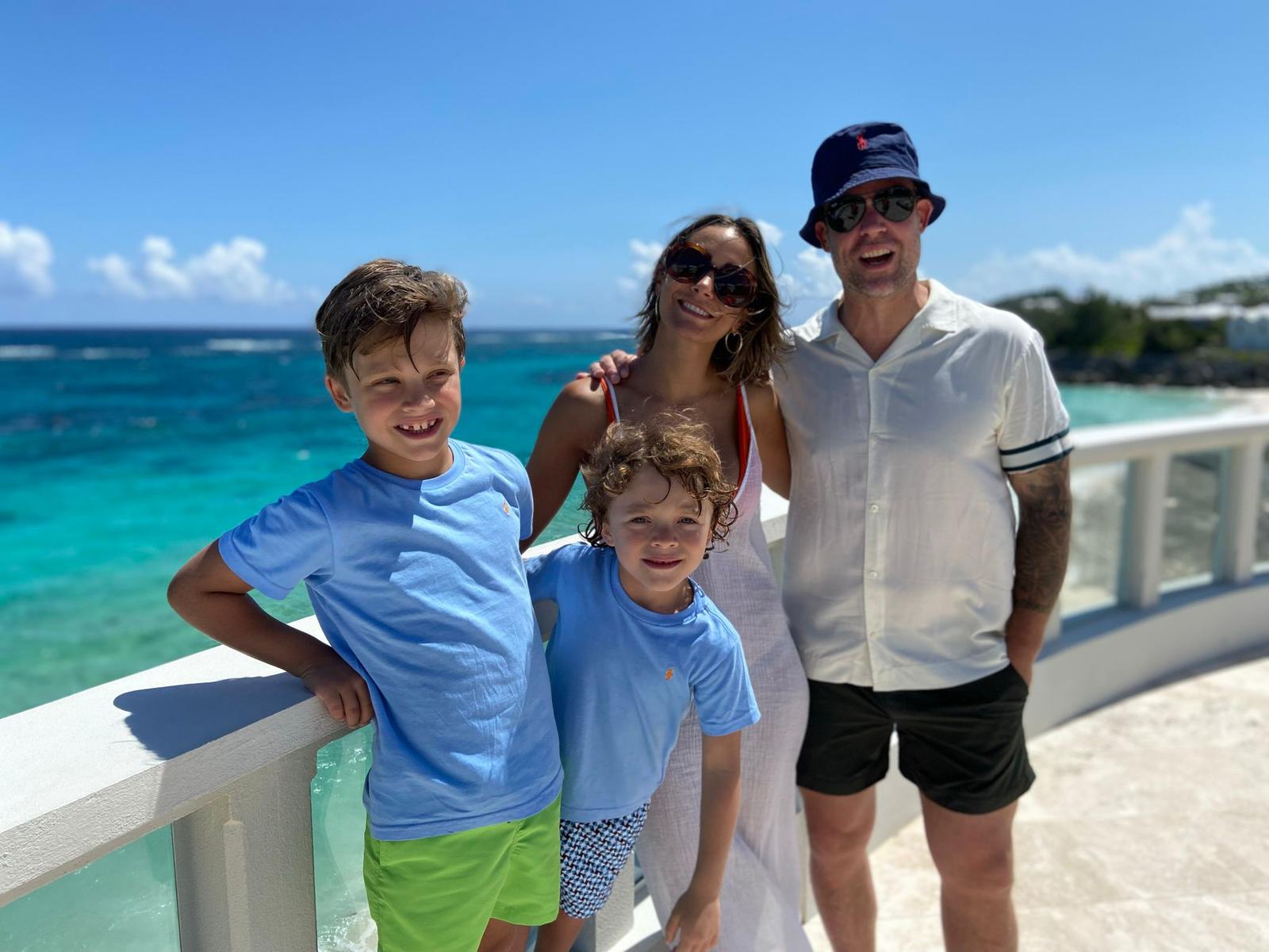 Happy family: Frankie and Wayne Bridge with sons Cater and Parker (Frankie Bridge/PA)