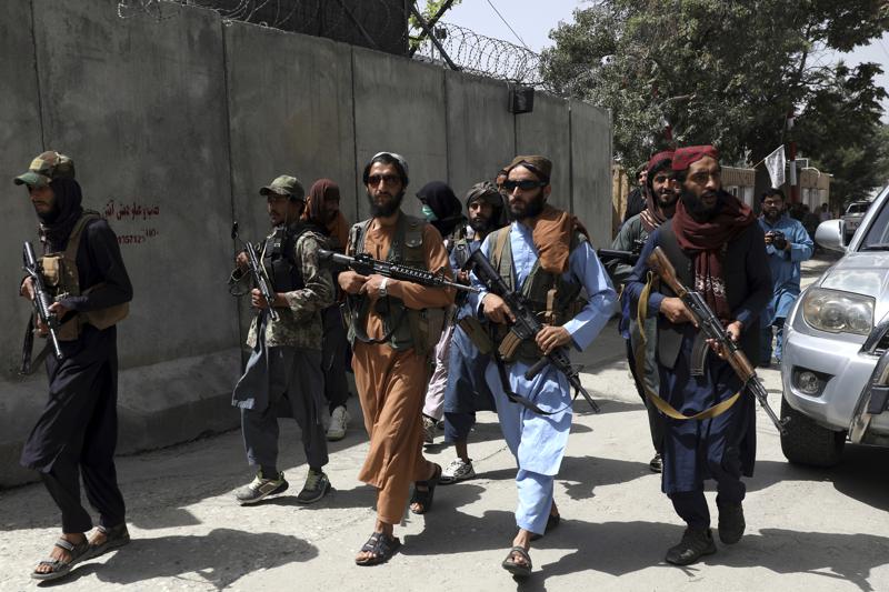 Taliban fighters patrol in Wazir Akbar Khan neighborhood in the city of Kabul, Afghanistan, earlier this week