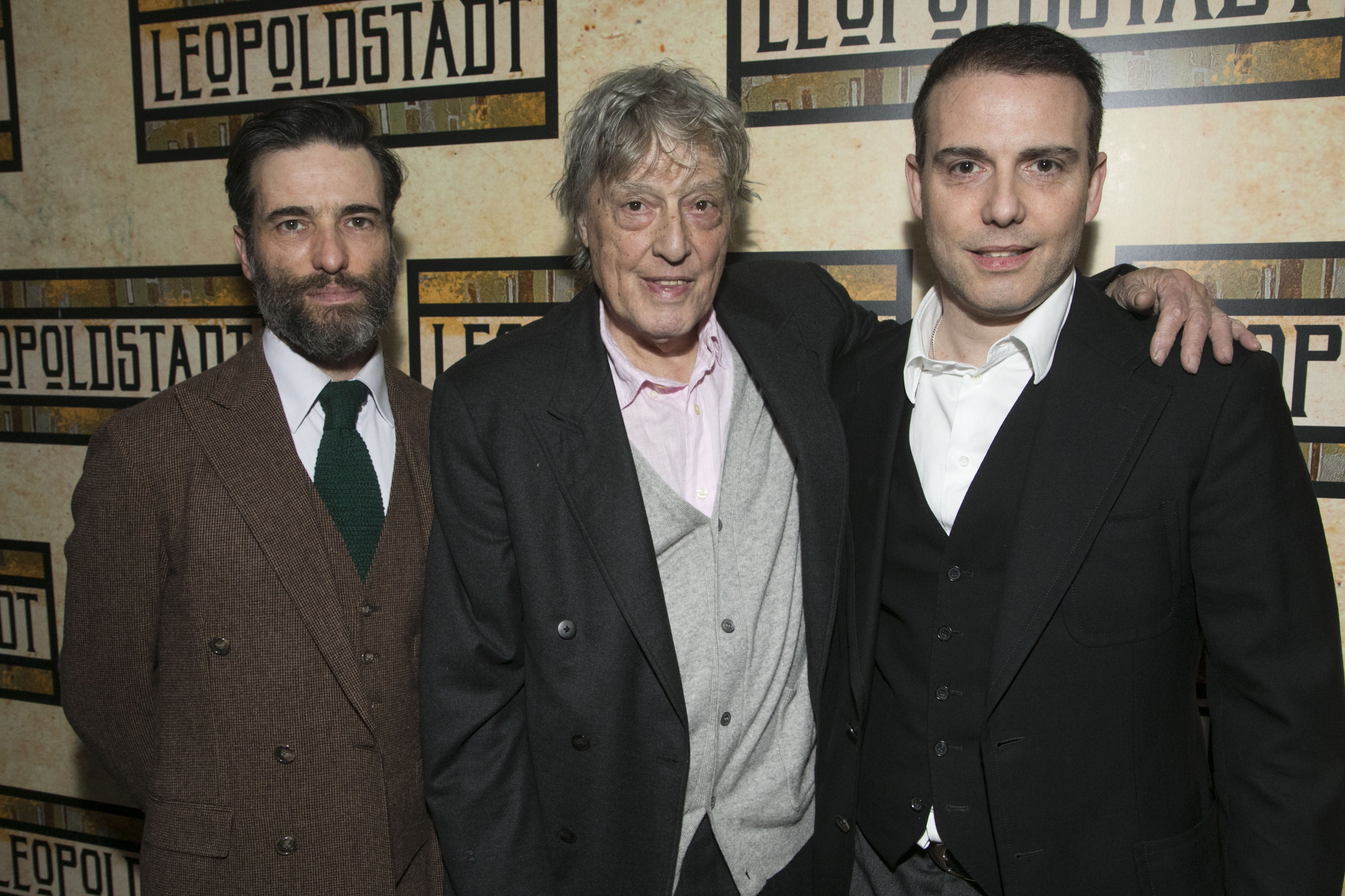 Family affair: Tom Stoppard with his sons Ed (left, who plays Ludwig) and Will at the ‘Leopoldstadt’ press night in 2020