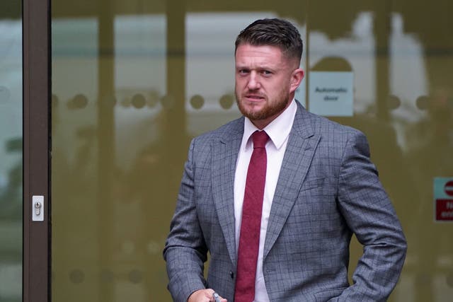 <p>Tommy Robinson appeared in court accused of stalking Independent home affairs correspondent Lizzie Dearden</p>