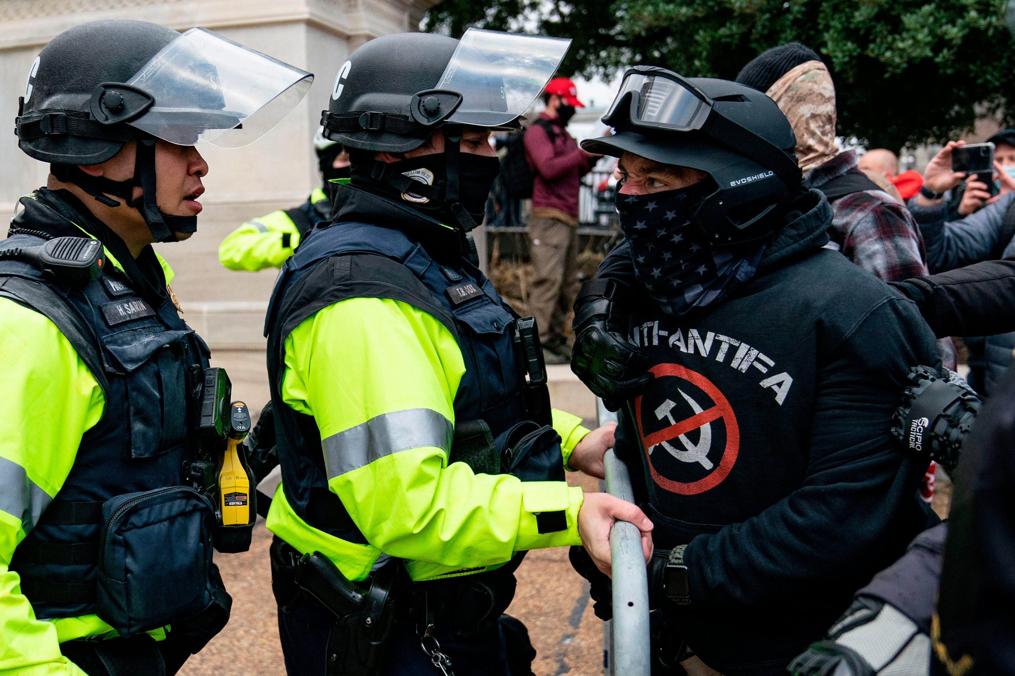 <p>Members of the Proud Boys participated in storming the Capitol on January 6  </p>