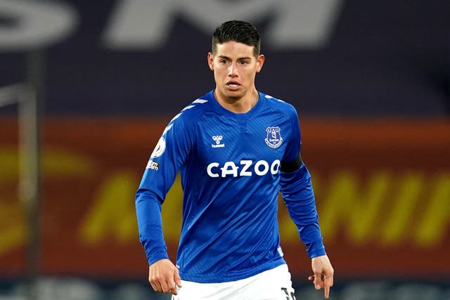 James Rodriguez has been with Everton since September last year (Jon Super/PA).
