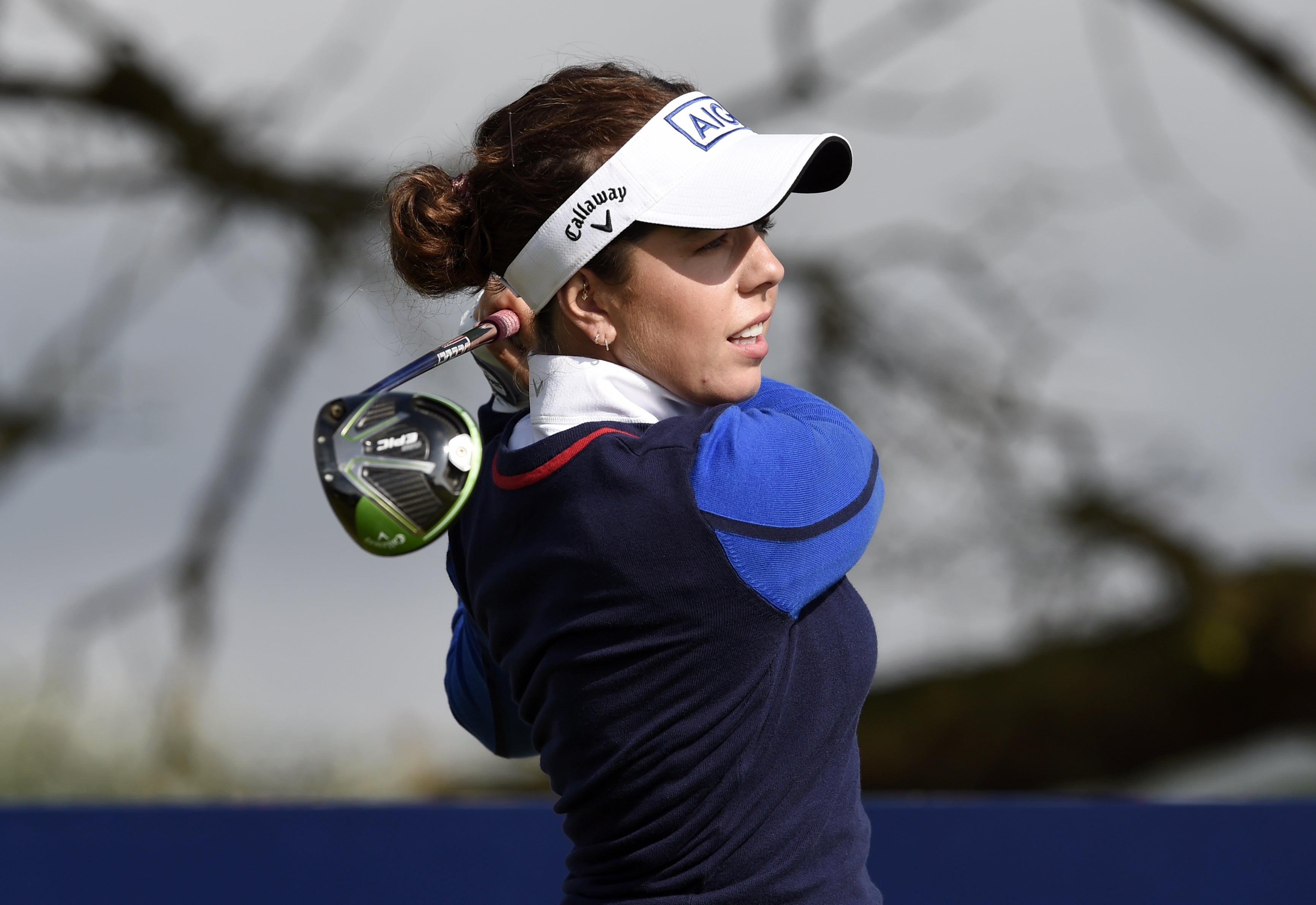 England’s Georgia Hall claimed a share of the halfway lead in Carnoustie