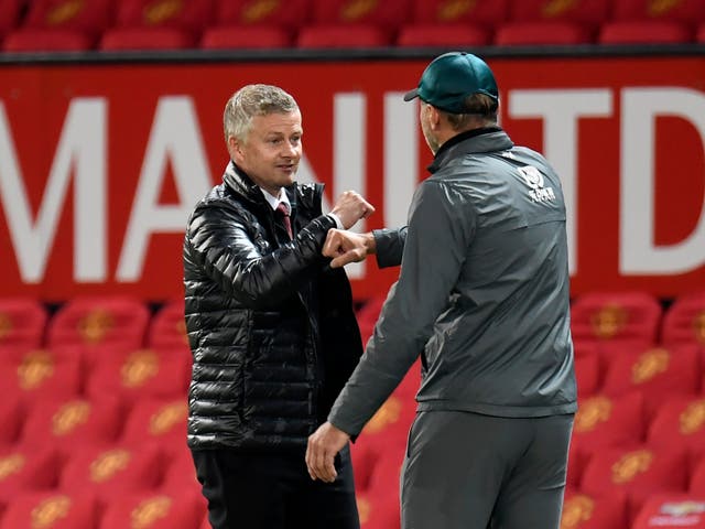 Ole Gunnar Solskjaer oversaw a 9-0 win against Ralph Hasenhuttl’s Southampton in February (Peter Powell/NMC Pool/PA)